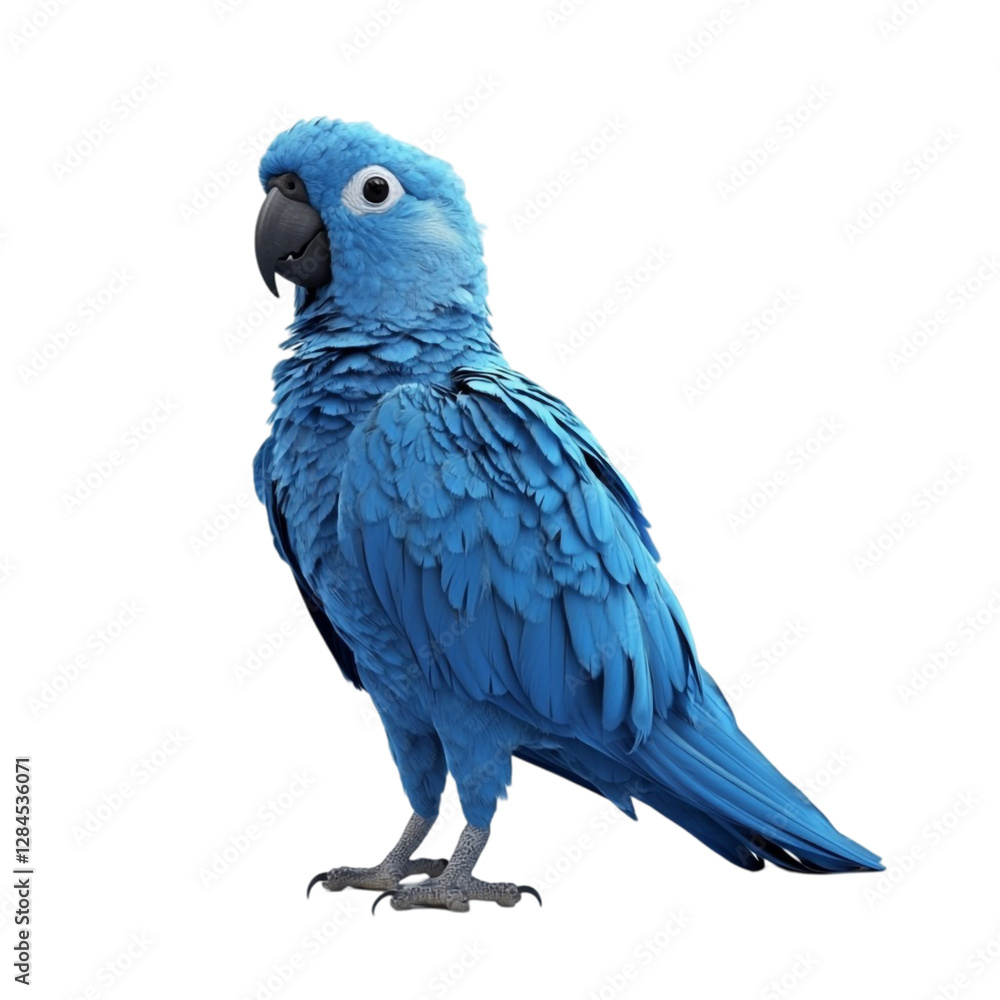 Obraz premium Vibrant Blue Macaw Majestically Posing Against Abstract Background