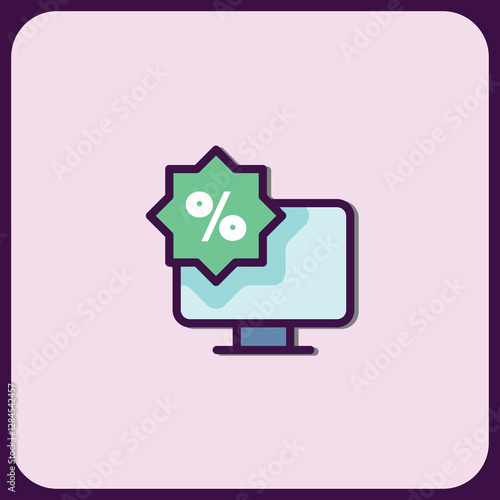 Online Shopping Discount Icon Design