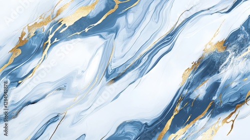 Wallpaper Mural Elegant marble art with blue, white, and gold pattern for decor Torontodigital.ca