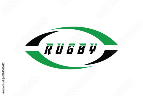 Rugby sports badge logo vector illustration emblem - American football design.
