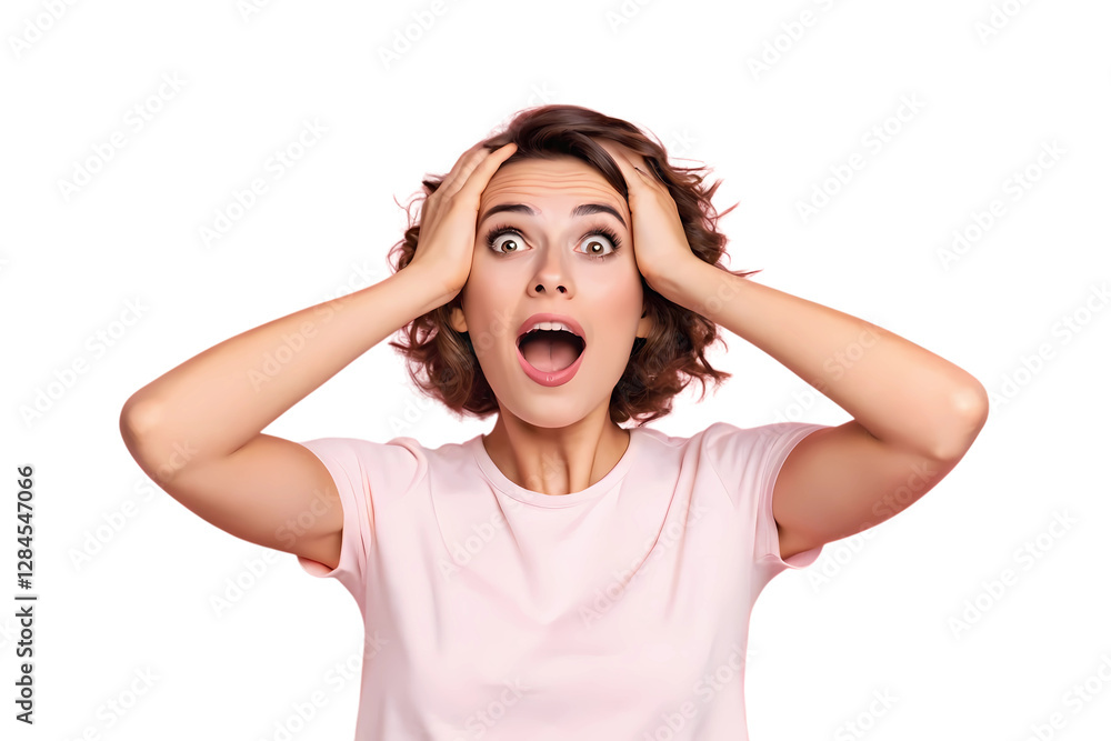 Young beautiful girl surprise, surprise expression Young beautiful girl surprise, surprise expression