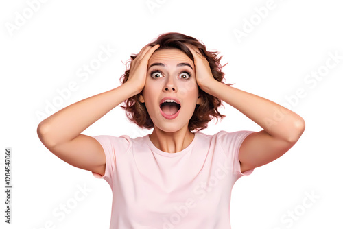 Young beautiful girl surprise,  surprise expression 