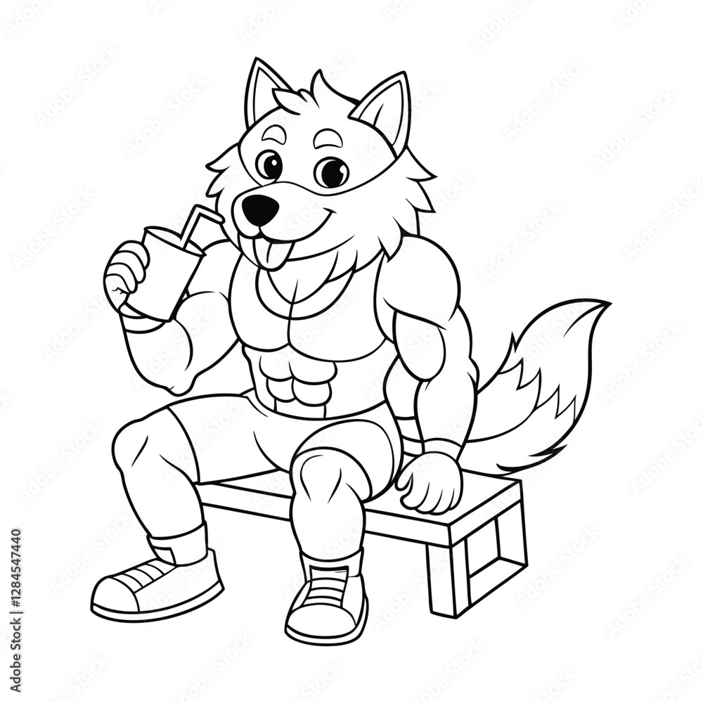 Obraz premium Wolf coloring Page 