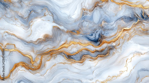 Premium blue marble background with gold metallic streaks