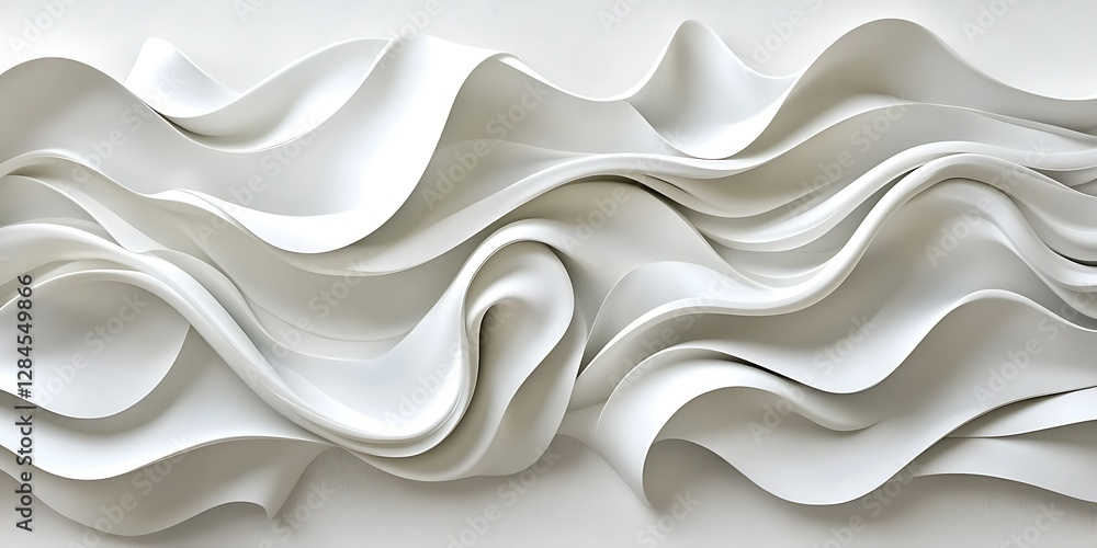 Fototapeta premium Abstract White Sculptural Waves