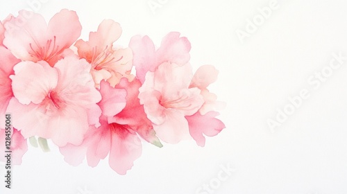 Wallpaper Mural Delicate azalea blooms gracefully intertwined in vibrant pink and coral hues enlivening a serene botanical composition Torontodigital.ca