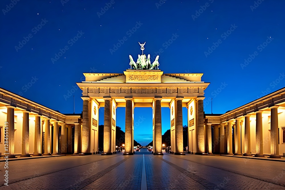 Obraz premium Berlin: Illuminated Brandenburg Gate - 02