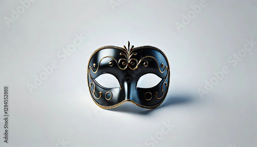 luxurious elegante carnival venician mask, on a light backgraund, generative AI