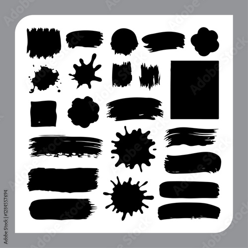 Abstract Ink Brush Strokes Collection.