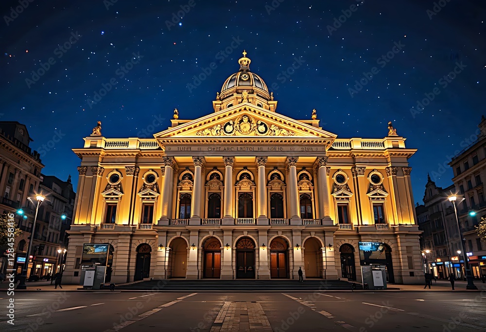 Fototapeta premium Buenos Aires: Illuminated Colón Theater