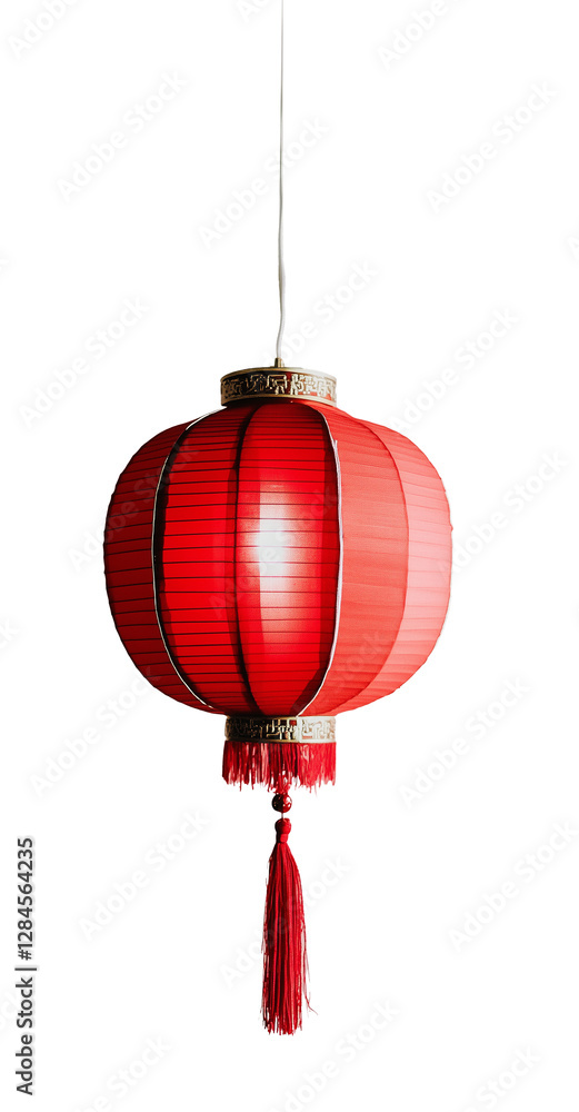 Obraz premium Chinese lantern isolated on transparent background. 