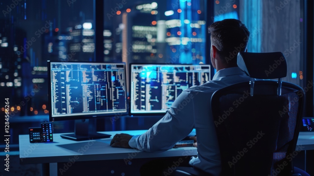 Cybersecurity warning symbol on a futuristic digital interface. Cybersecurity warning symbol on a futuristic digital interface.