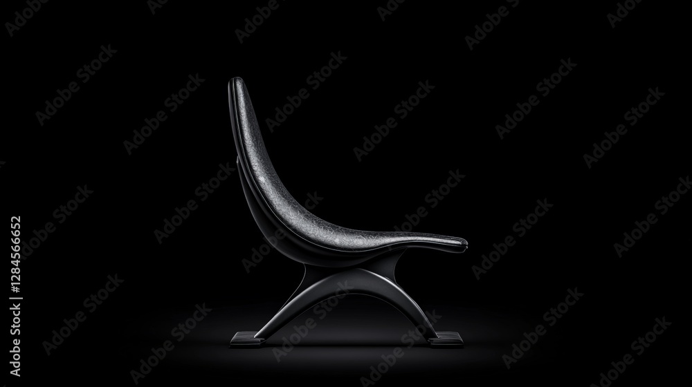 Fototapeta premium Modern Black Chair Design with Smooth Curves and Unique Form