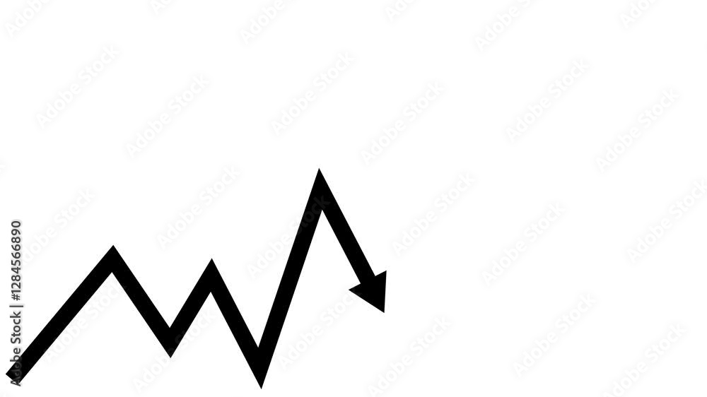 black Business graph icon animation. Arrow financial business growth concept, on white background black Business graph icon animation. Arrow financial business growth concept, on white background