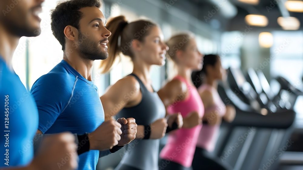 Group of diverse fitness enthusiasts participating in modern gym workout session : Generative AI Group of diverse fitness enthusiasts participating in modern gym workout session : Generative AI