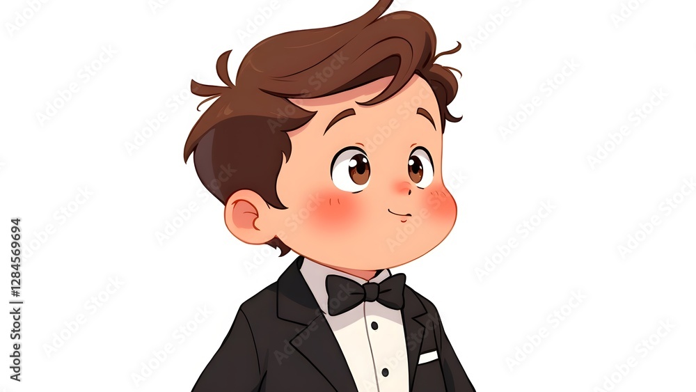 Cartoon little boy's fashionable dress