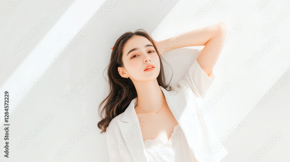 Effortless Charm: Playful Glance Over the Shoulder Effortless Charm: Playful Glance Over the Shoulder