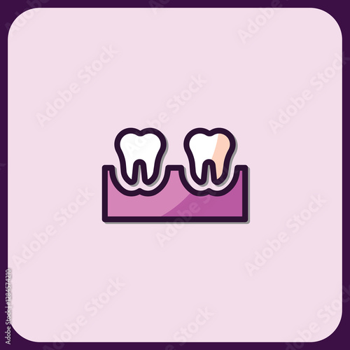 Dental Icon: Healthy and Decayed Teeth Comparison