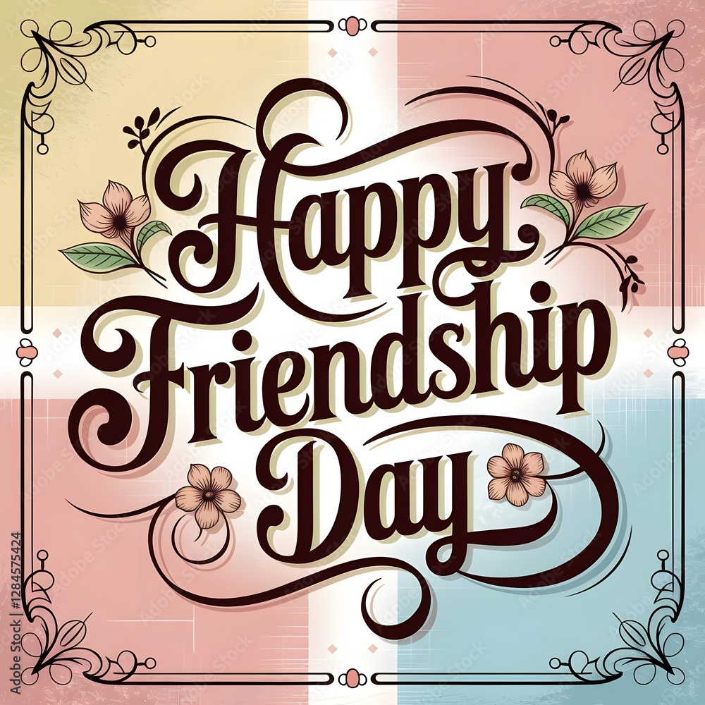 Fototapeta premium friendship day lettering logo design background
