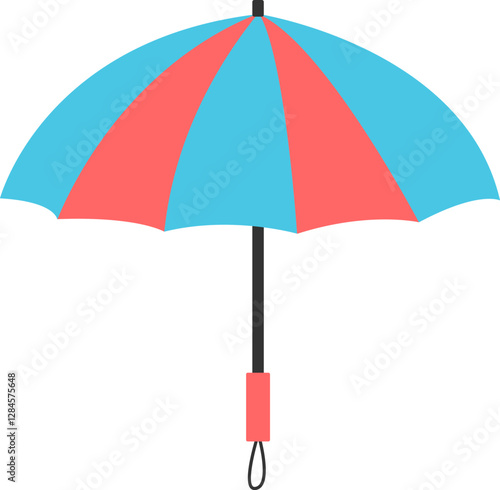 Colorful umbrella on white background. Vector illustration