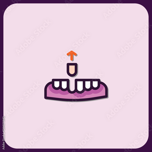 Dental Implant Procedure Icon:  Illustrative Graphic