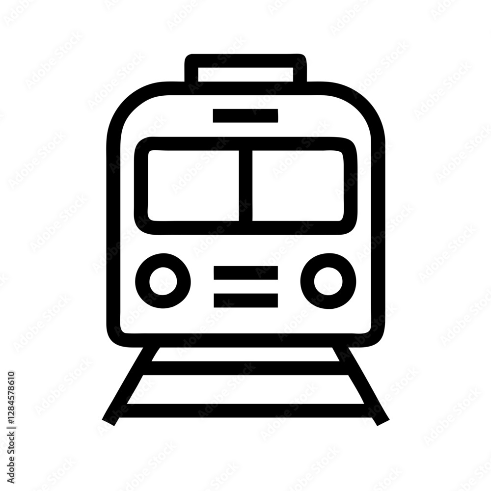 Fototapeta premium Minimalistic train icon representing transport or travel