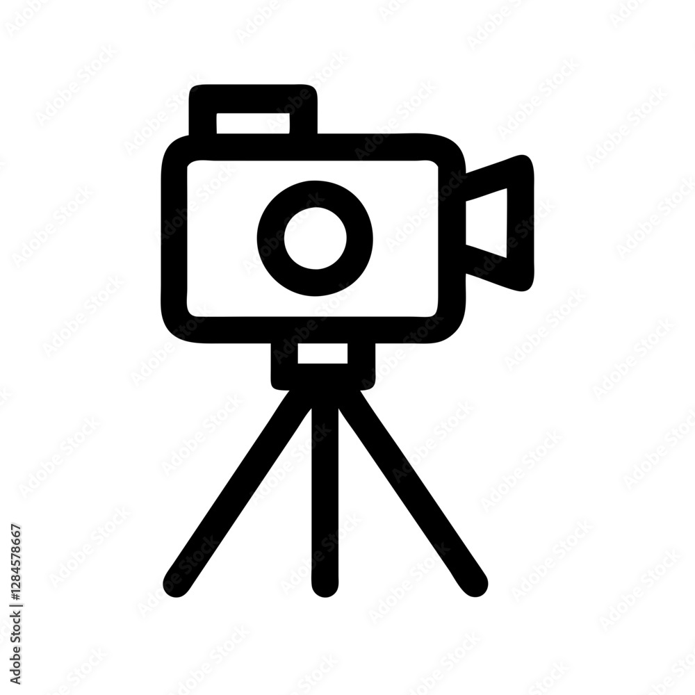 Minimalistic Camera icon with tripod symbolizing photography Minimalistic Camera icon with tripod symbolizing photography