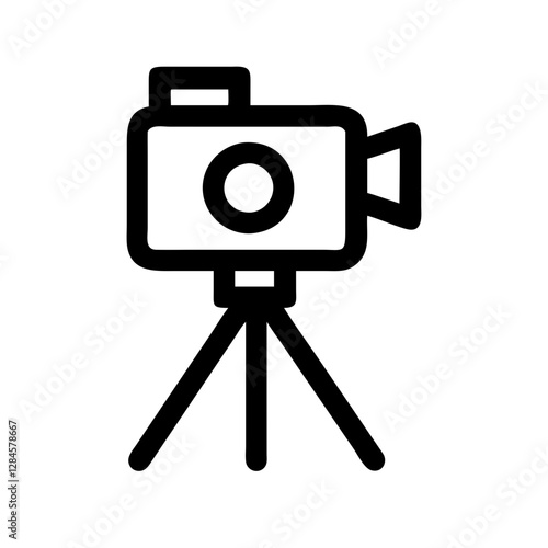 Minimalistic Camera icon with tripod symbolizing photography