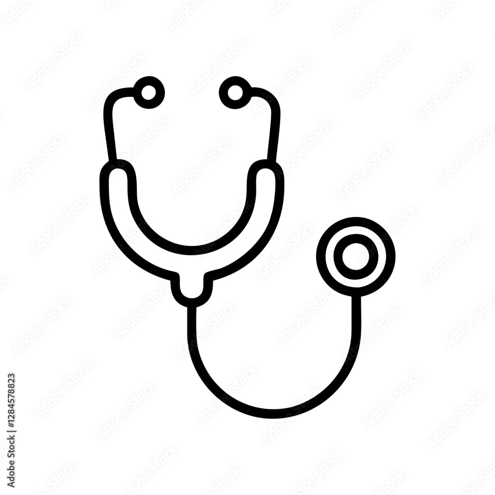 Minimalistic stethoscope icon representing healthcare Minimalistic stethoscope icon representing healthcare