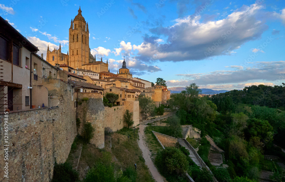 View on the Alcazar castle in Segovia, Spain View on the Alcazar castle in Segovia, Spain