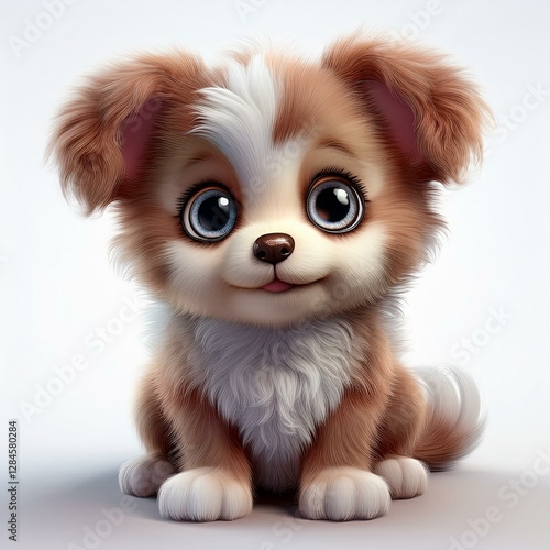 Obraz na płótnie cute puppy on white background w salonie