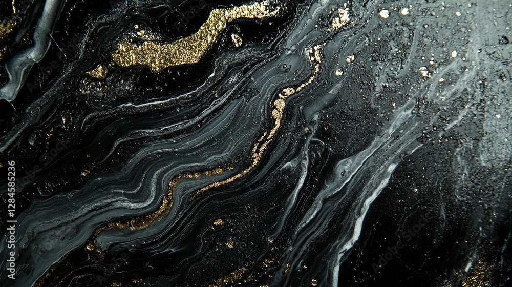 Premium black marble background with gold metallic streaks Premium black marble background with gold metallic streaks