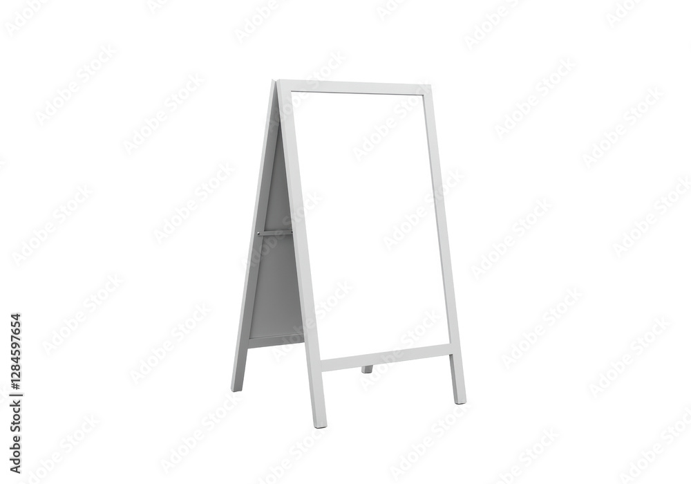 Isolated White Blank Sidewalk Advertising Board Isolated White Blank Sidewalk Advertising Board