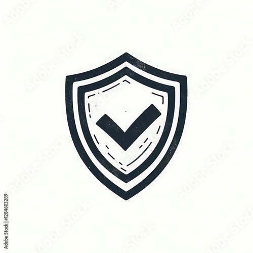 Free Download Vintage shield icon with check mark. Simple security symbol. Graphic for website or app - GFXLoad
