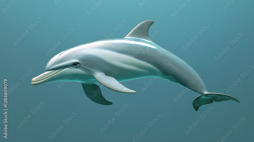 Graceful dolphin gliding through clear ocean waters Graceful dolphin gliding through clear ocean waters