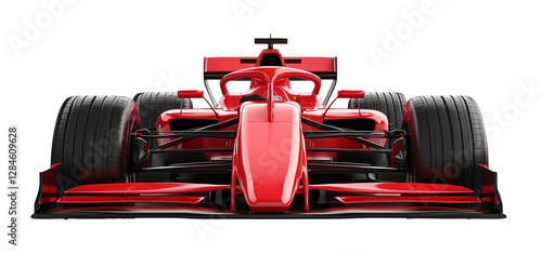 Professional F1 Car Racer isolated in motion on transparent background
