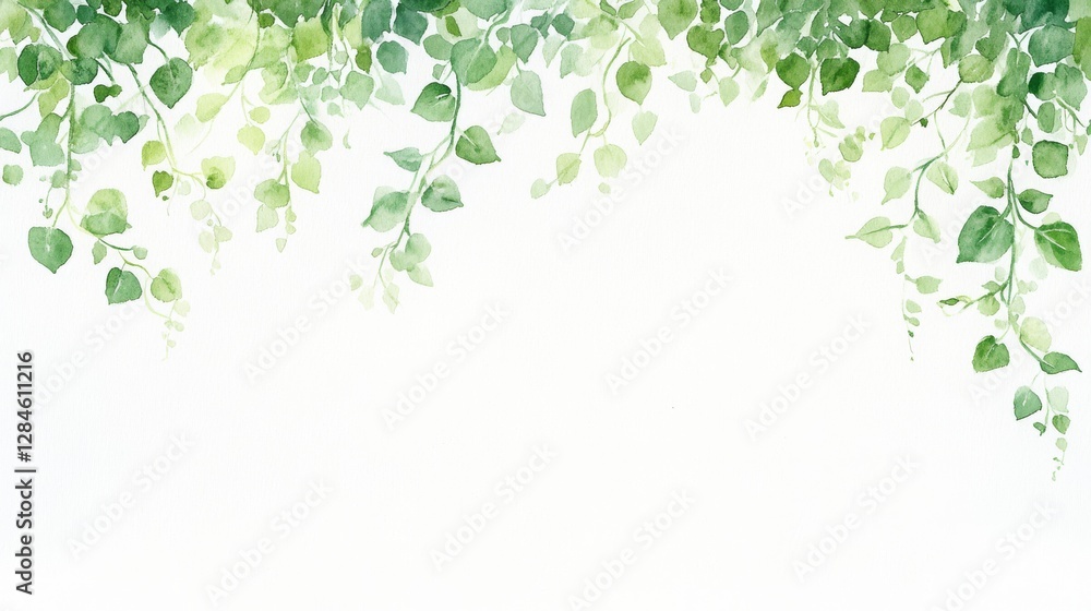 Delicate ivy with twisting vines showcases nature's elegance in a stunning watercolor botanical illustration celebrating fresh greenery Delicate ivy with twisting vines showcases nature's elegance in a stunning watercolor botanical illustration celebrating fresh greenery