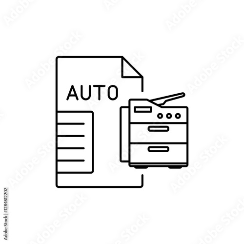 Document Feeder Icon for Photocopier