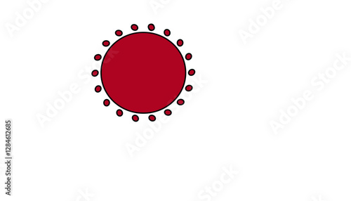 A vector illustration of shiny red poker chips and a blank button on a white background