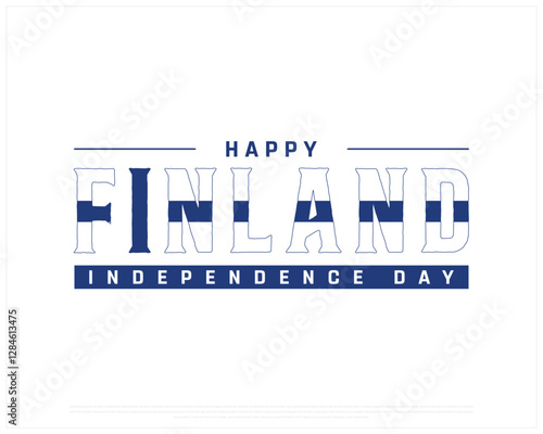 FINLAND Independence Day on a white background, Vector design of Independence day of FINLAND, Typographic Design of FINLAND National Day, Flag typography of FINLAND