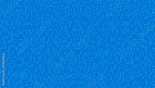 Random blue polka dots background in seamless vintage style. Delicate halftone grid dot pattern. Geometric digital texture. Braille learning point design.