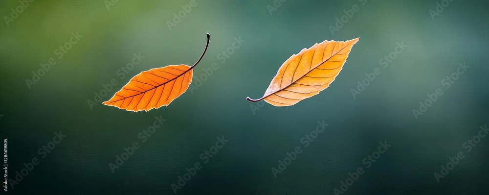 A poetic final leaf swinging before it falls to the ground A poetic final leaf swinging before it falls to the ground