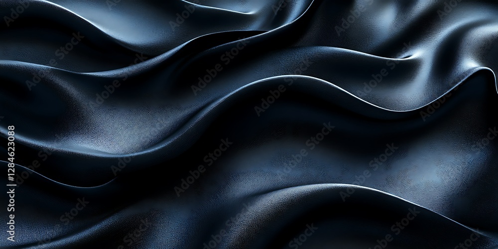Fototapeta premium Dark Blue Silk Fabric Texture