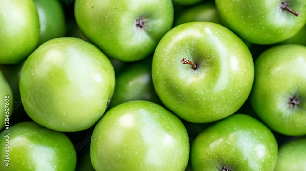 Fresh green apples collected together offering a vibrant burst of natural color : Generative AI Fresh green apples collected together offering a vibrant burst of natural color : Generative AI