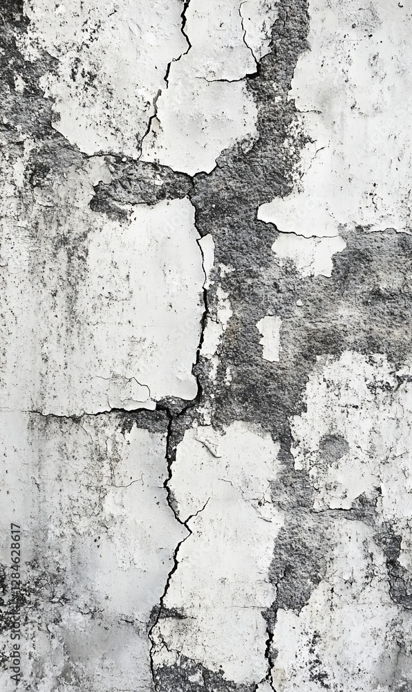Fototapeta premium Cracked, weathered concrete wall exterior