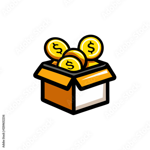 Donation box filled with coins 