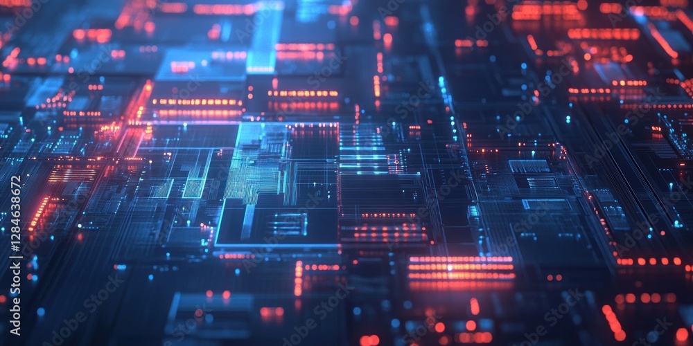 Abstract Digital Circuitry: Neon Glow and Technological Innovation Abstract Digital Circuitry: Neon Glow and Technological Innovation