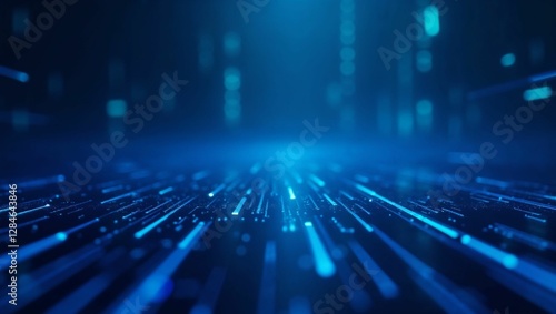 Abstract digital background with blue lines.