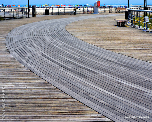 Curved deck boards  boardwalk.