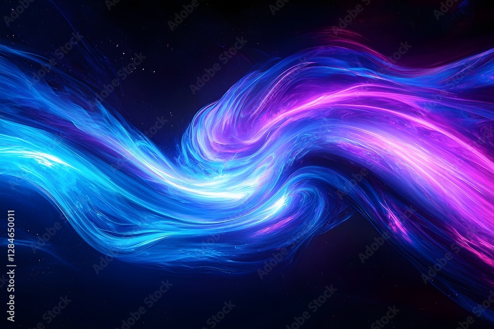 High-Resolution 3D Render of Abstract Blue and Purple Neon Energy Waves with Glowing Effects on a Dark Background High-Resolution 3D Render of Abstract Blue and Purple Neon Energy Waves with Glowing Effects on a Dark Background